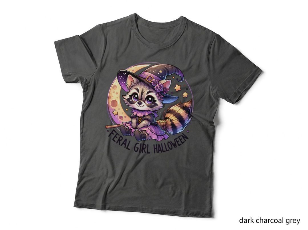 Feral Girl Raccoon, Halloween, Horror, Cute T-Shirt