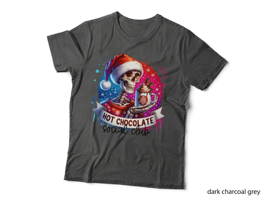 Hot Chocolate Social Club Skeleton, Cute Trendy, Streetwear, Gift T-Shirt