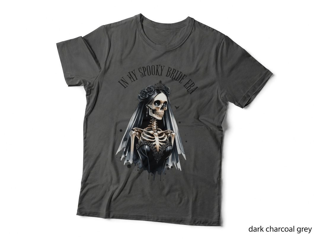 In My Spooky Bride Era Skeleton in Black Dress, Warm Cozy, Gift T-Shirt