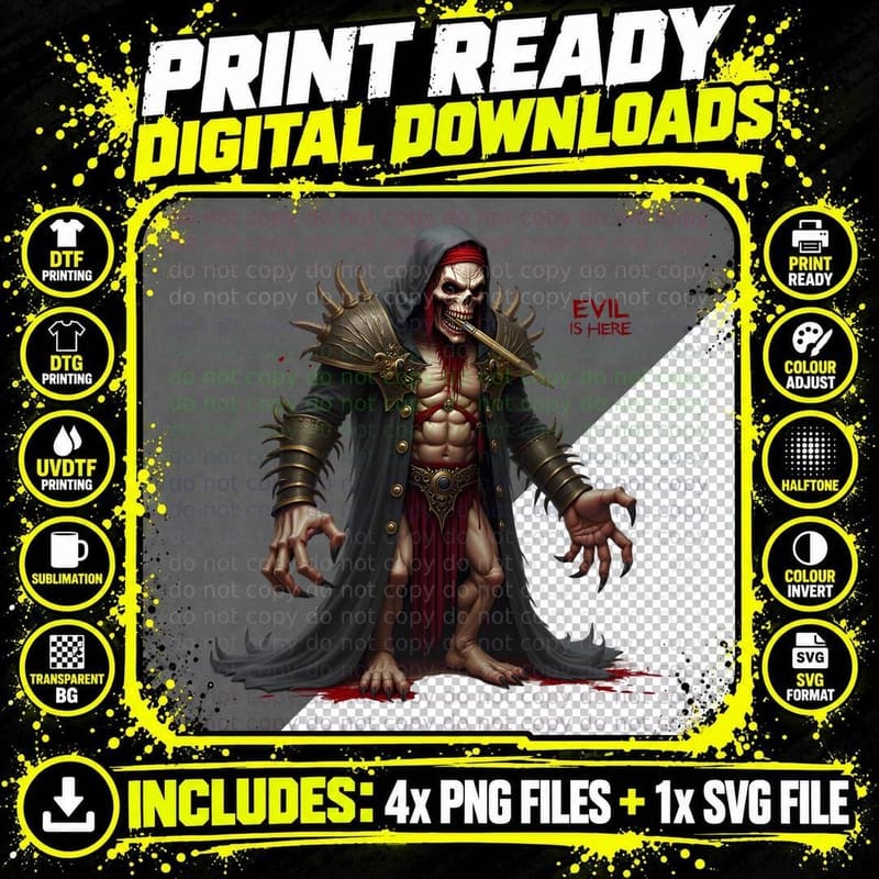 Menacing Dark Fantasy Creature, Evil Is Here Grote Png SVG Digital Bundle
