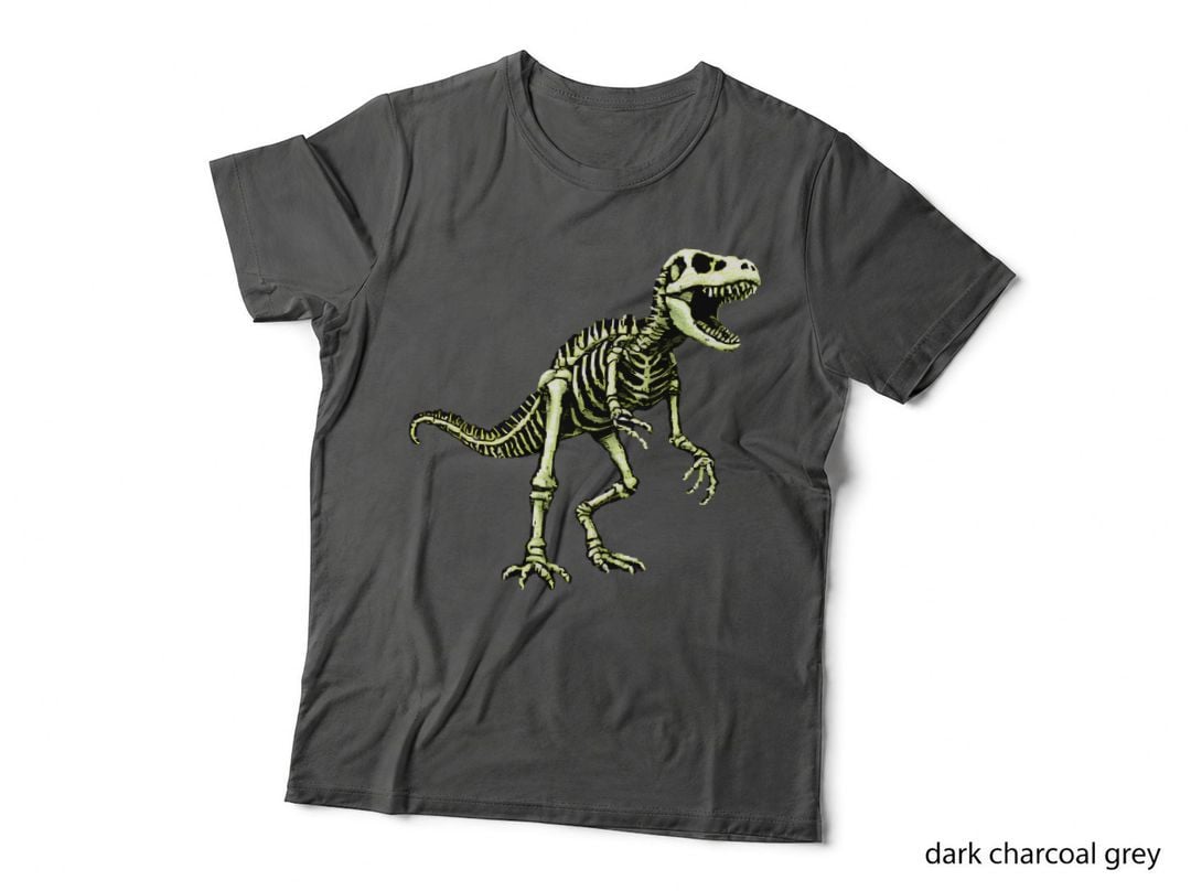Pixelated T-Rex Skeleton 8-Bit Retro Gaming Dinosaur T-Shirt