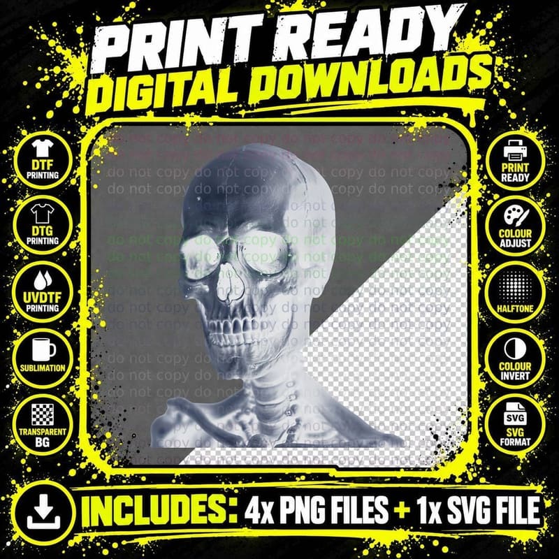 Realistic Human Skeleton Bones Anatomy Science Gothic Png SVG Digital Bundle