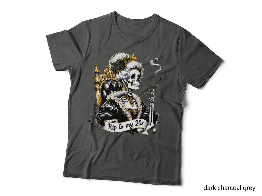 Rip to My Twenties Skeleton, Retro Vintage, Funny Aesthetic, Gift T-Shirt