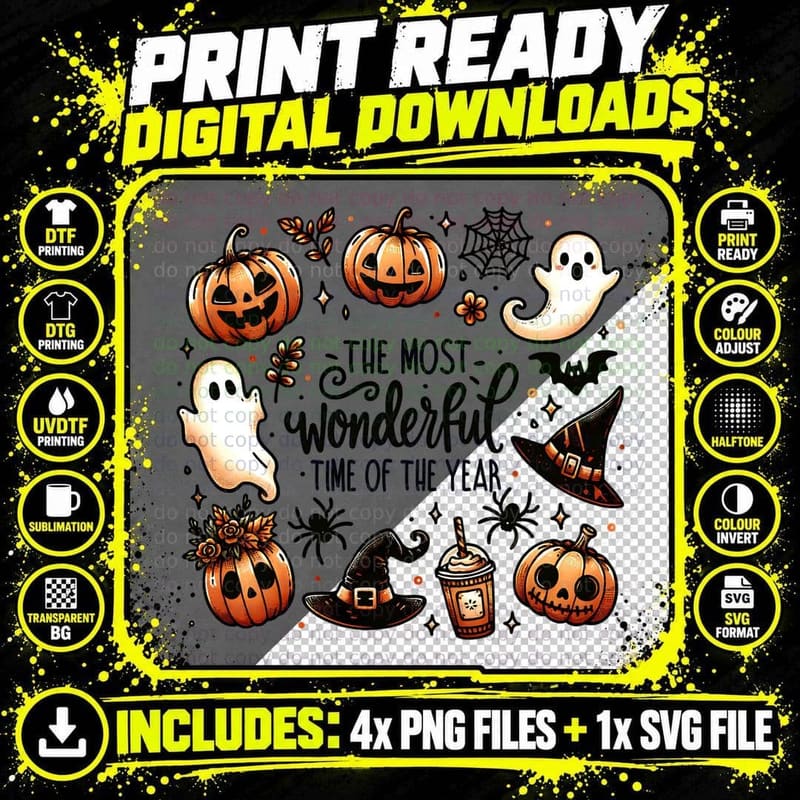 The Most Wonderful Time of the Year, Halloween, Goth Png SVG Digital Bundle