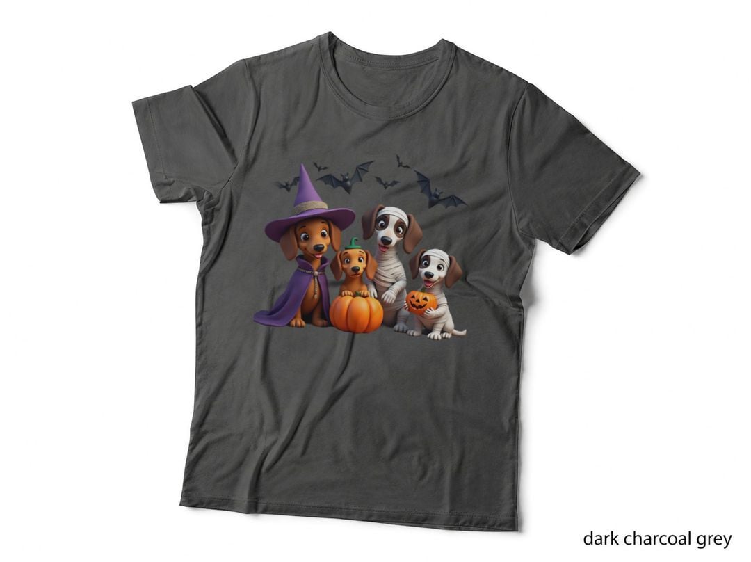 Adorable Halloween Pups Brown Orange White Black Tan Dog Costumes T-Shirt