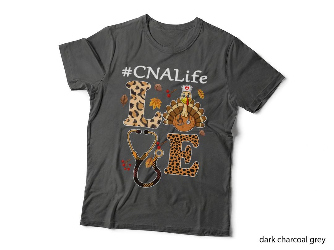 Autumn Fall Season CNA Shirts, Love CNA Life Pumpkin Leopard T-Shirt