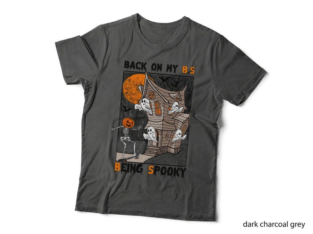 Back on My BS Being Spooky Boo Skeleton Pumpkin Halloween T-Shirt