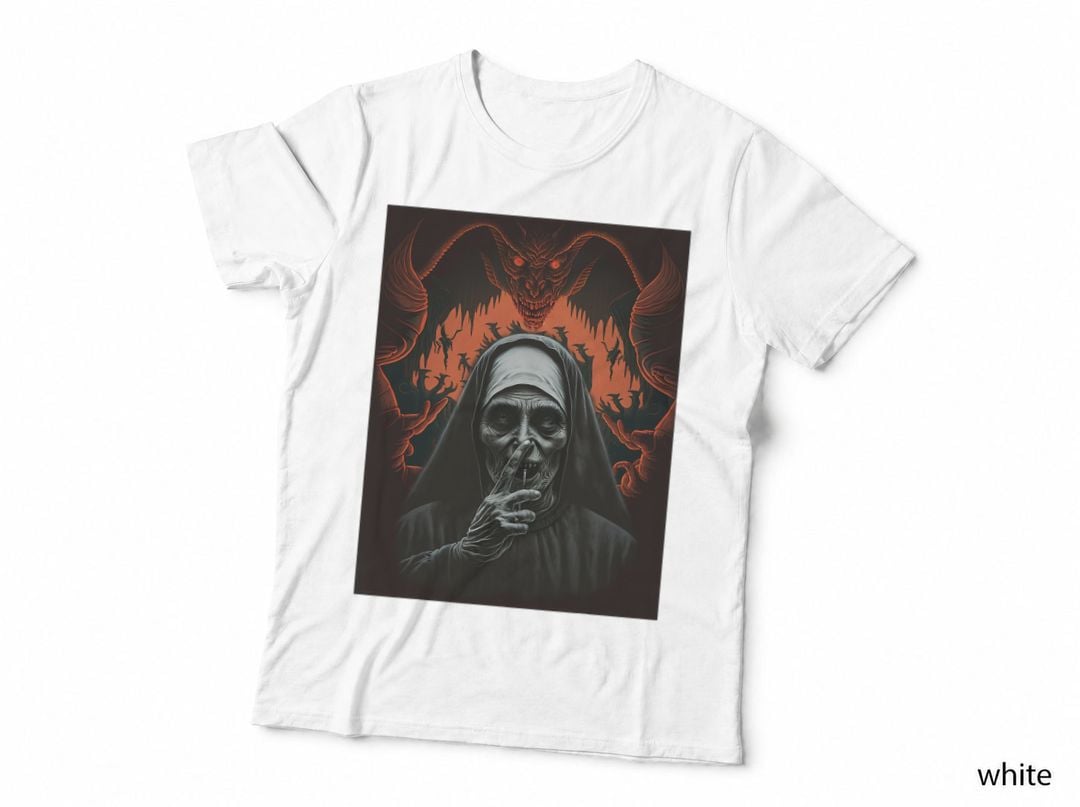 Blind Nun Christian Faith Demon Horror Silence Dark Art T-Shirt