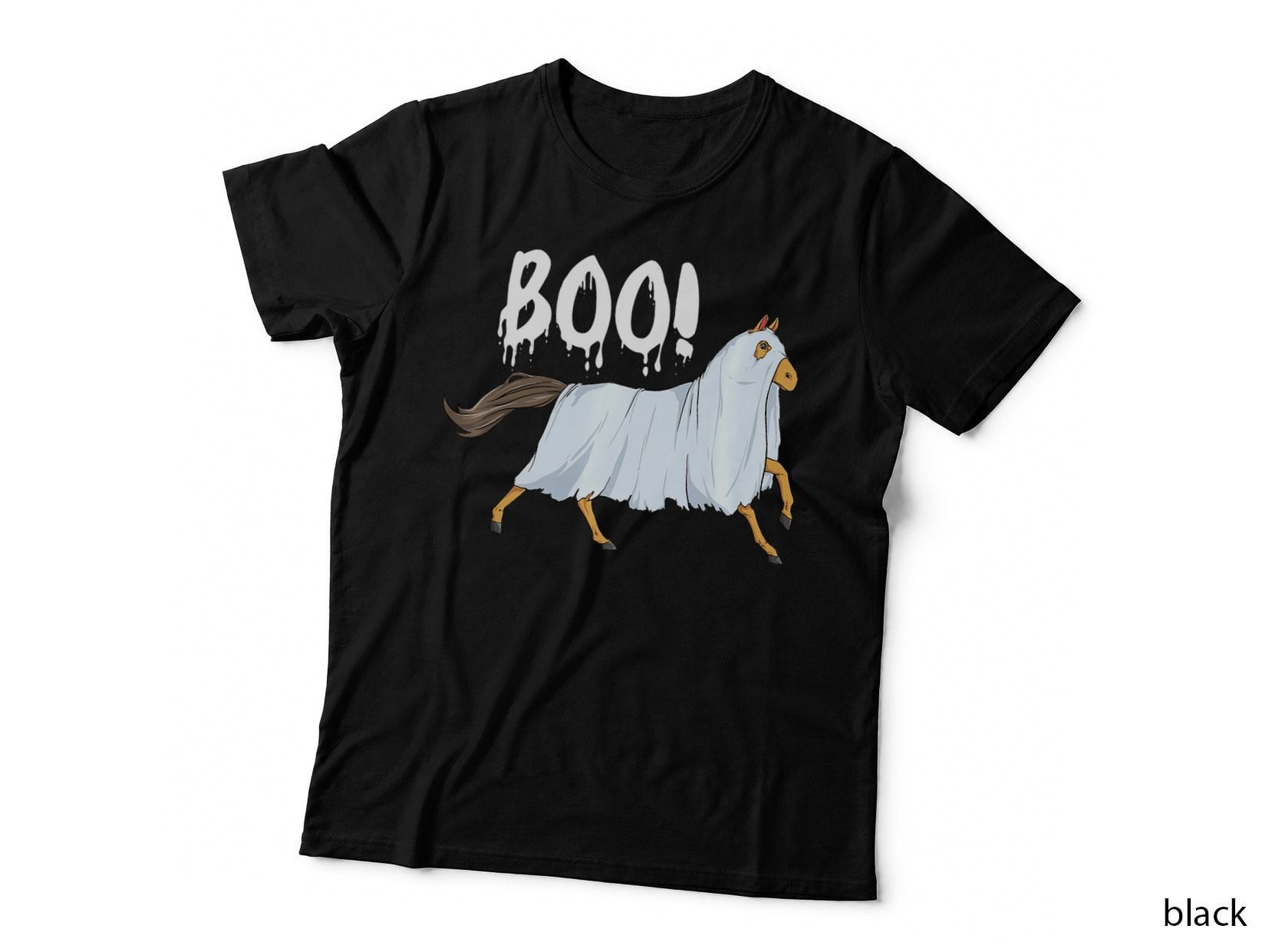 Boo - Halloween Horse Horses Horseback Riding Equestrian T-Shirt