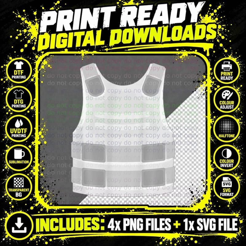 Bulletproof Vest Halloween Costume Gamer Gaming T-Shirt Png SVG Digital Bundle