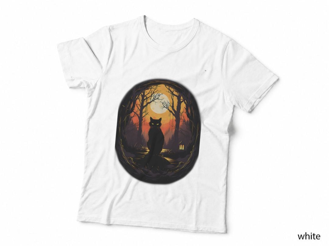 Cat Scary Spooky Halloween Costume for Men Woman Adults T-Shirt