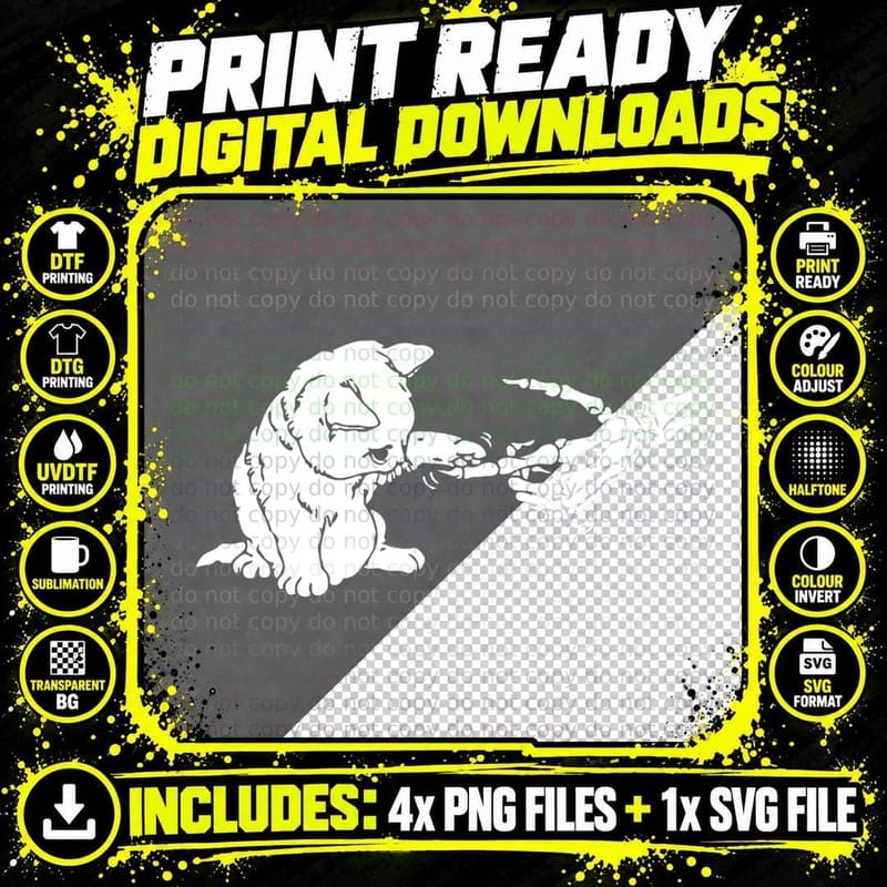 Cat Skeleton Hand Lazy Halloween Costume Bones Kitten Png SVG Digital Bundle