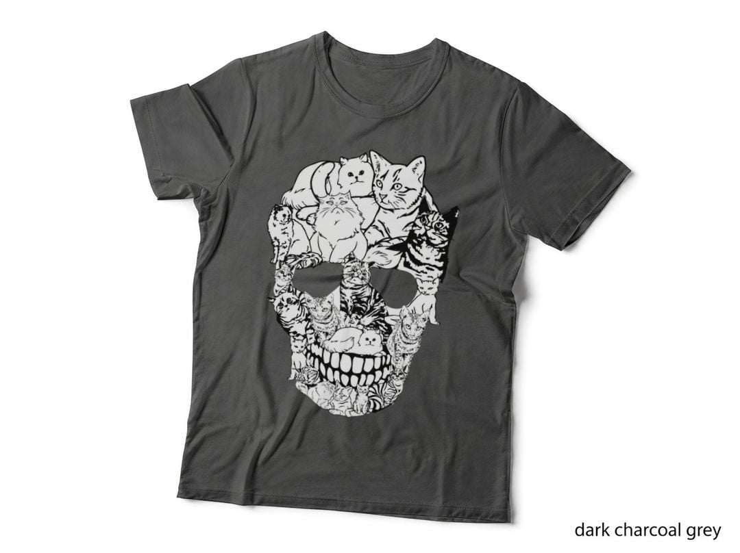 Cat Skull Hoodie - Scary Halloween Skeleton Cat, Spooky Season T-Shirt