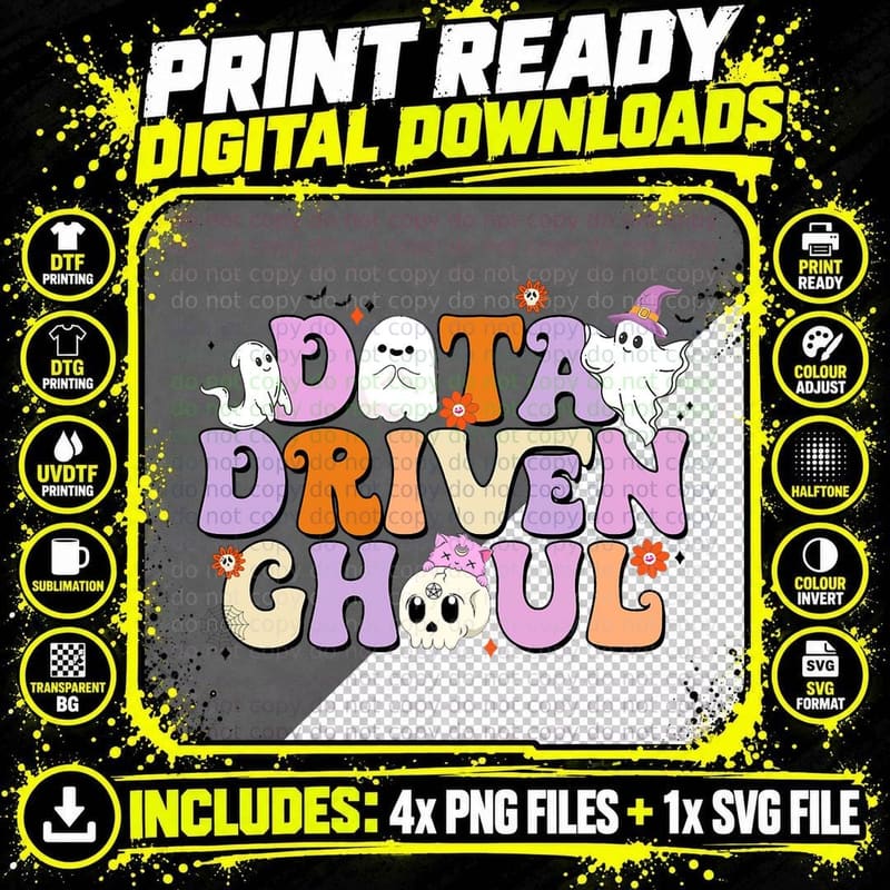 Cute Ghosts Halloween ABA Behavior Therapy Data Driven Png SVG Digital Bundle
