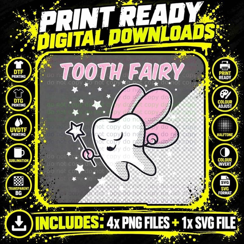 Cute Tooth Fairy Halloween Costume Dental Assistant Png SVG Digital Bundle