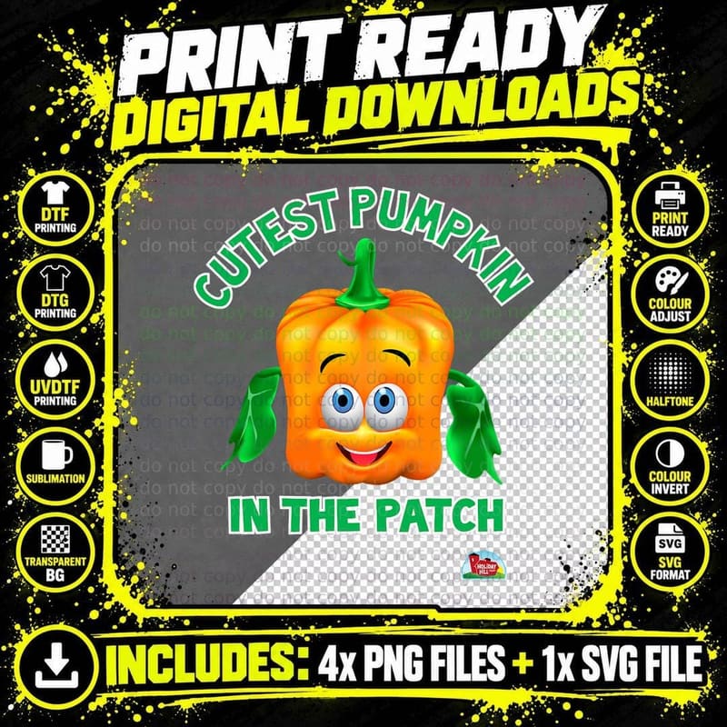 Cutest Pumpkin in the Patch - Spookley the Square Png SVG Digital Bundle