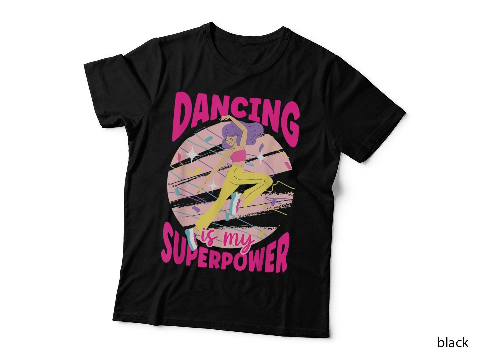 Dancing Is My Superpower Disco Dance Funny Dancer Halloween T-Shirt