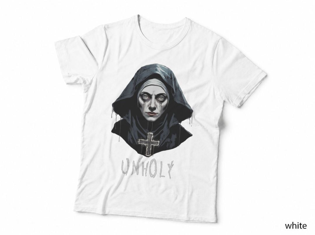 Dark Occult Macabre Witchcraft Satanism Unholy Nun Goth T-Shirt