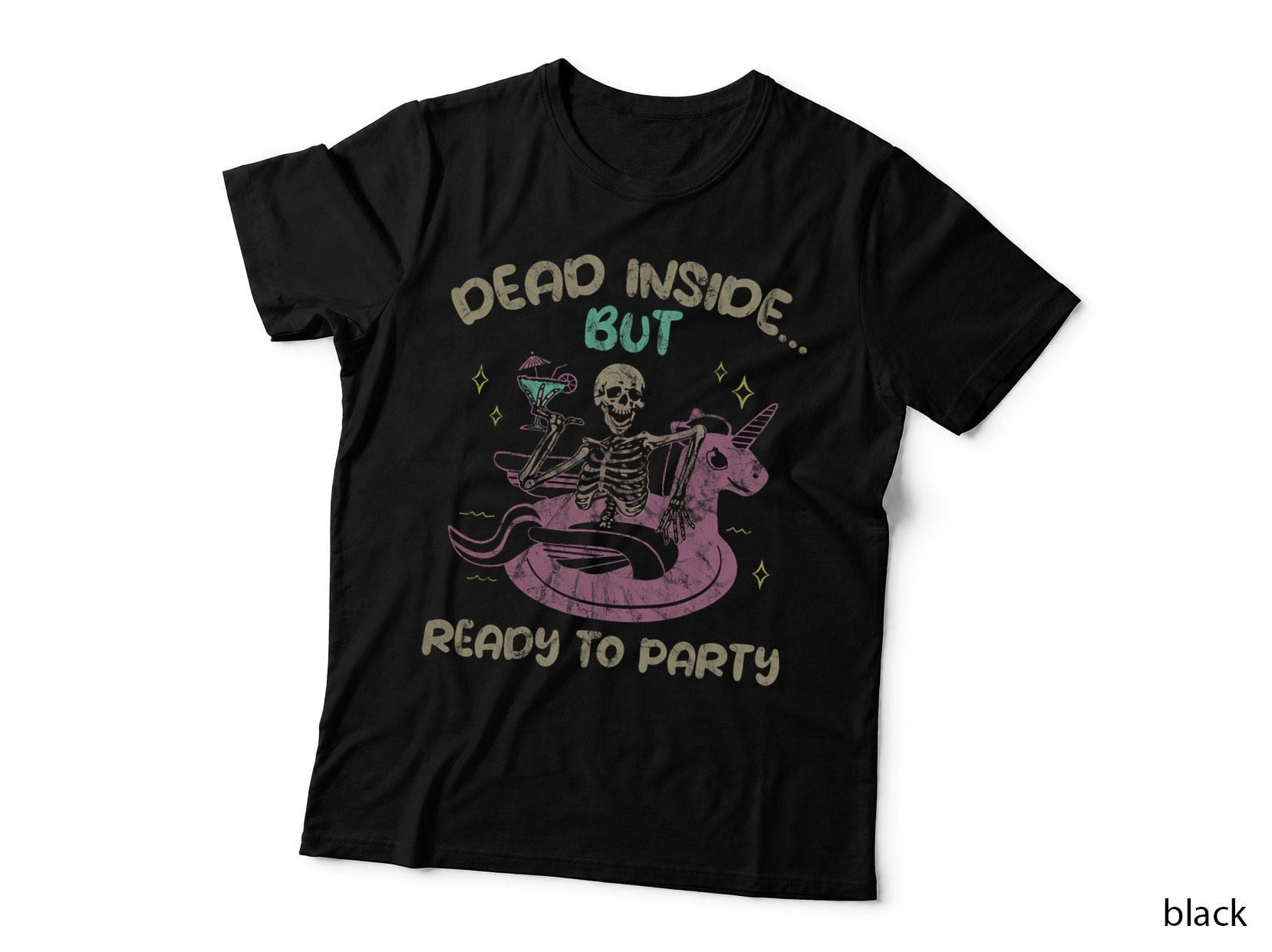 Dead Inside but Ready to Party Skeleton Chilling T-Shirt