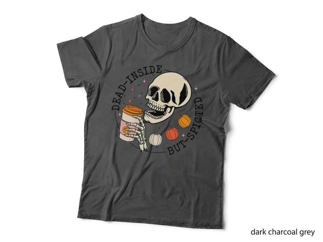 Dead Inside but Spiced Skull Spooky Halloween Costumes T-Shirt