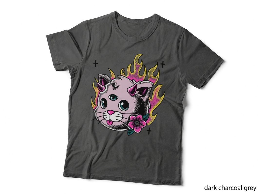 Evil Cat Pastel Goth Creepy Cute Yami Kawaii Goth Cat T-Shirt