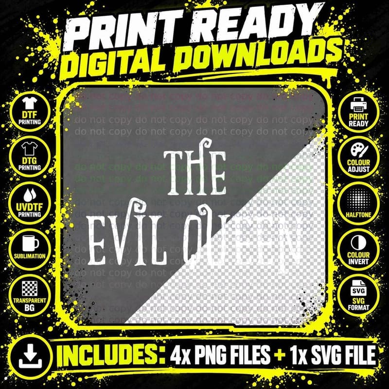 Evil Queen for Mom Matching Family Halloween Costume Png SVG Digital Bundle