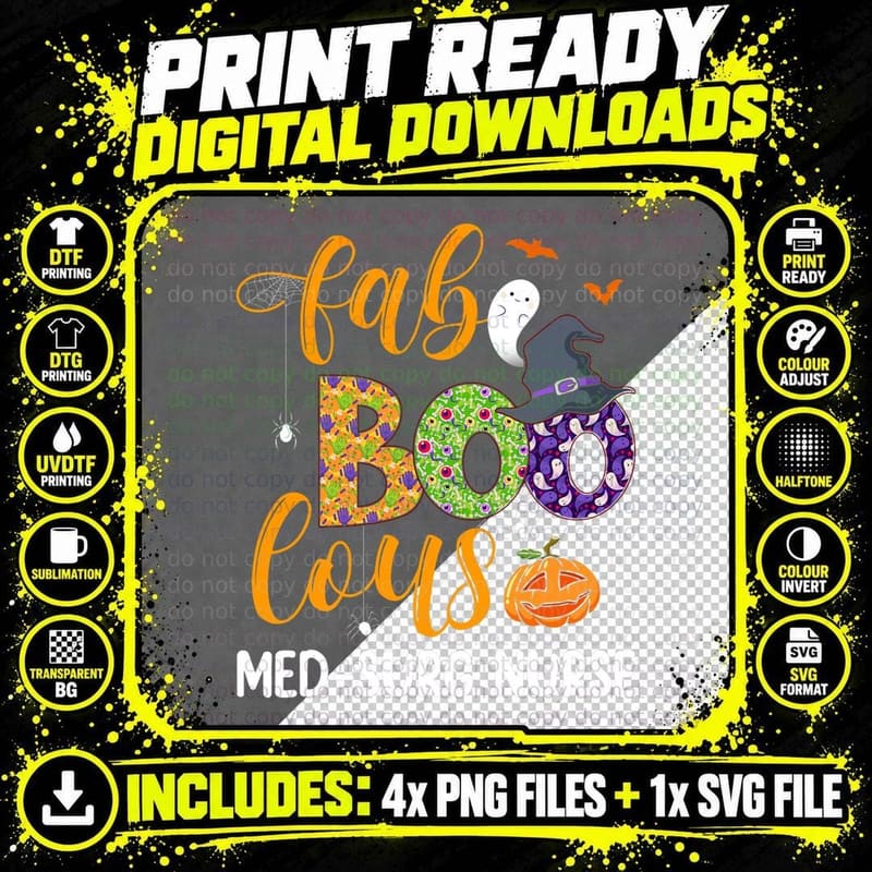 Faboolous Med Surg Nurse Halloween Fabulous Nurse Png SVG Digital Bundle