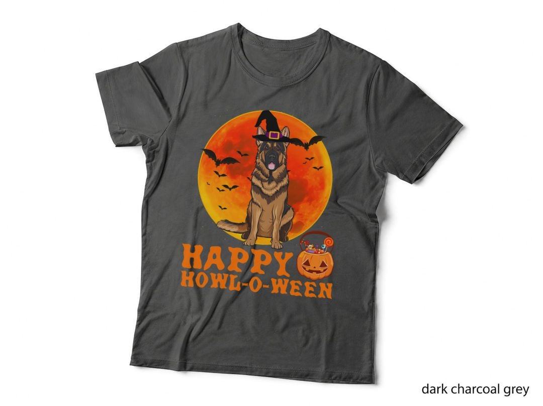 Funny German Shepherd Dog Halloween Happy Howl-O-Ween T-Shirt