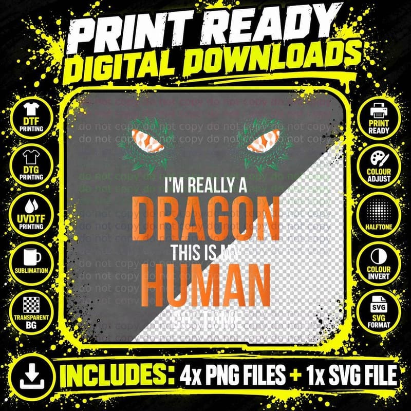 Funny Halloween Dragon Costume Men Women Adult Boys Fun Png SVG Digital Bundle