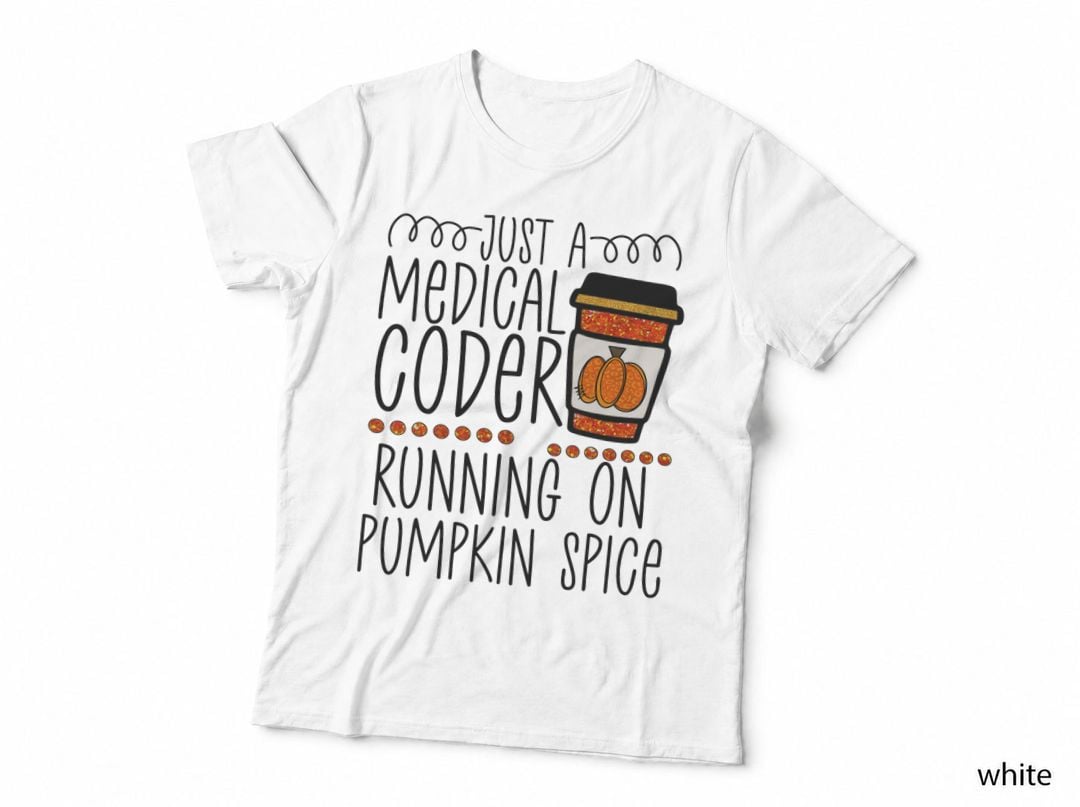 Funny Halloween Fall Pumpkin Spice Medical Coder Coding T-Shirt