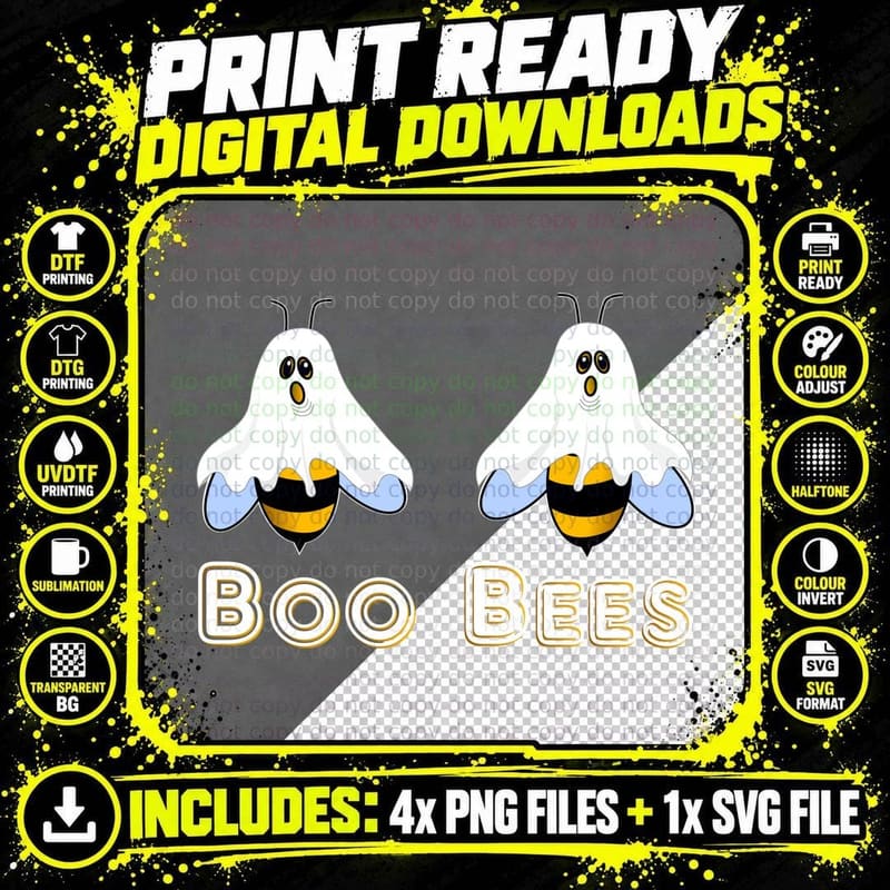 Funny Halloween Hoodie for Women Boo Bees Ladies Gift Png SVG Digital Bundle