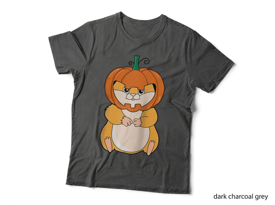 Funny Hamster with Pumpkin Helmet Halloween T-Shirt, Funny Tee