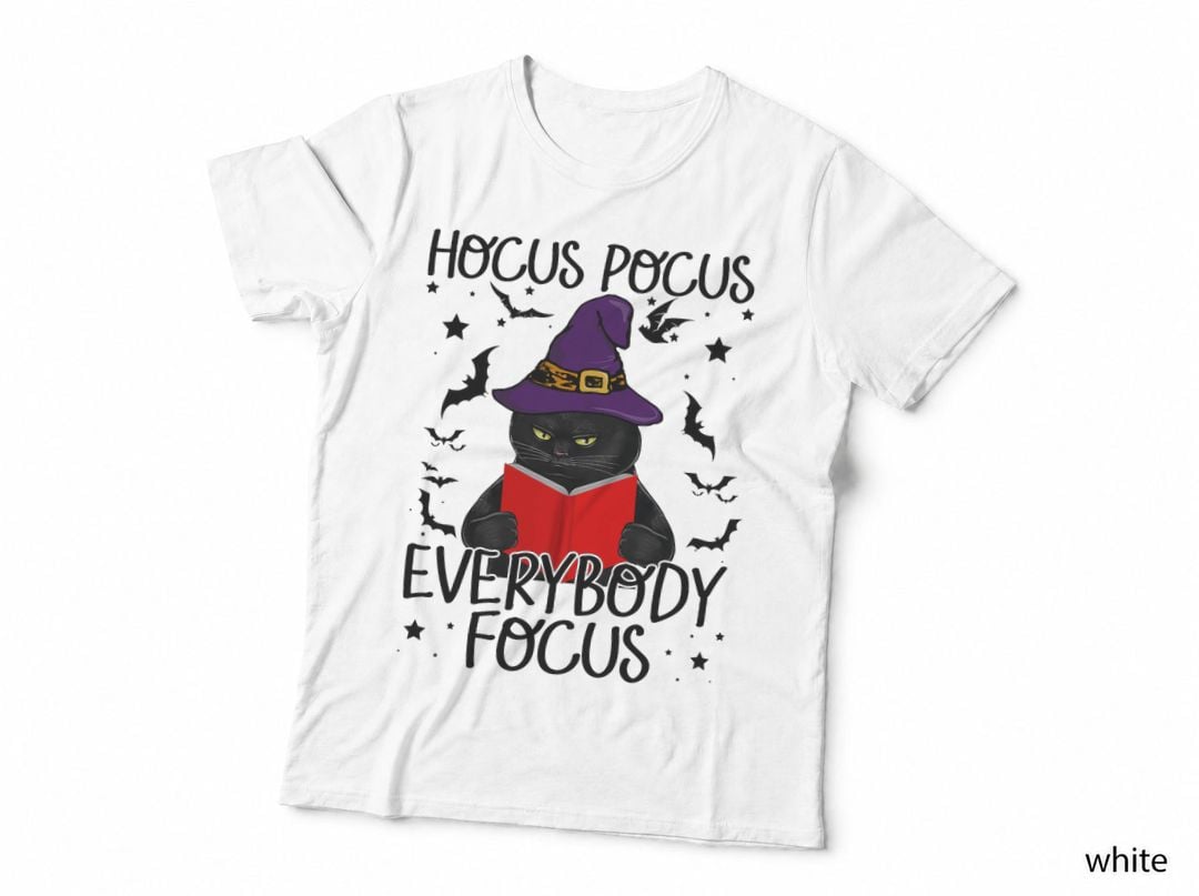 Funny Hocus Pocus Everybody Focus Funny Halloween Teacher T-Shirt