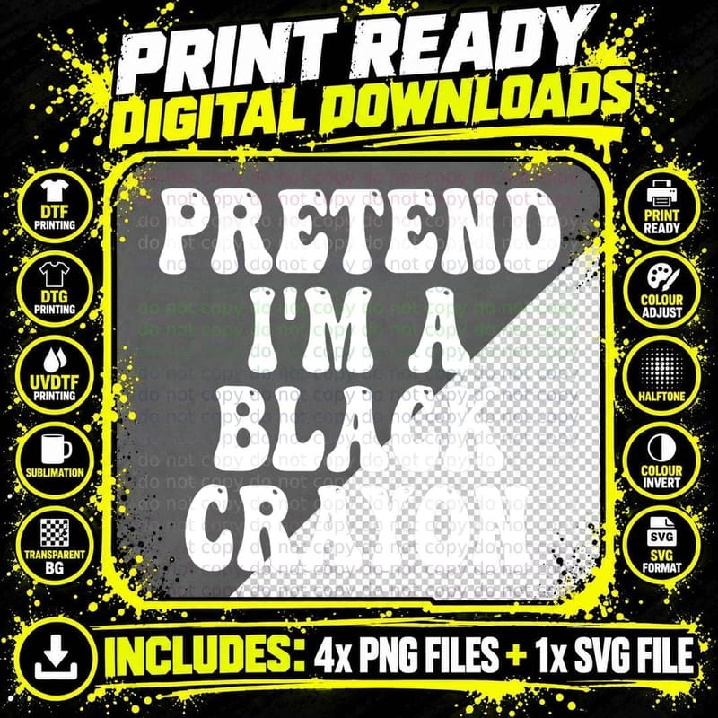 Funny Lazy Halloween Costume - Pretend I'm a Black Png SVG Digital Bundle