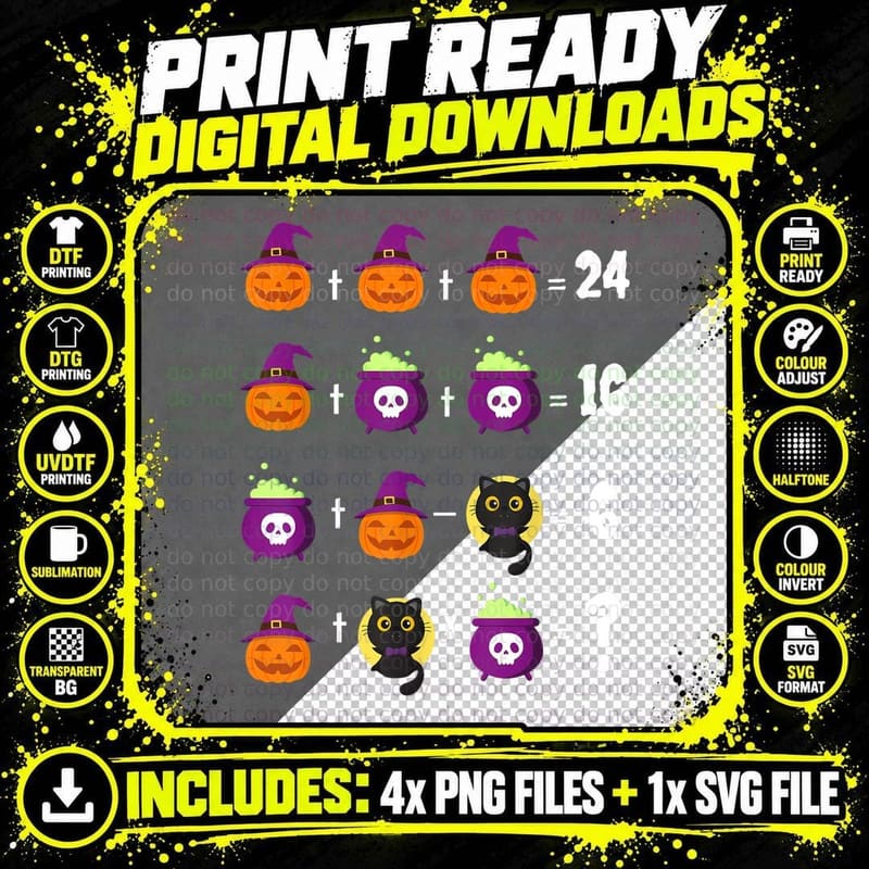 Funny Math Teacher Halloween Order of Operations Pemdas Png SVG Digital Bundle