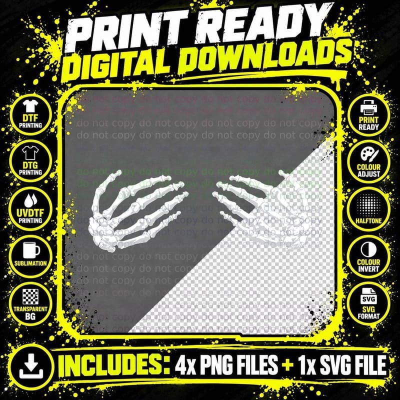 Funny Skeleton Hands Boobs Gift Pullover Hoodie T-Shirt Png SVG Digital Bundle