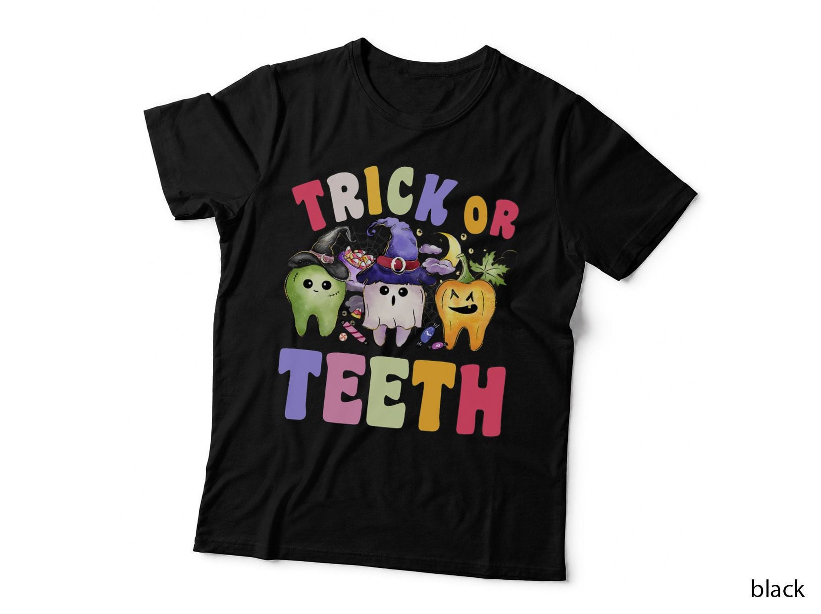Funny Trick or Teeth Dental Halloween Dentist T-Shirt