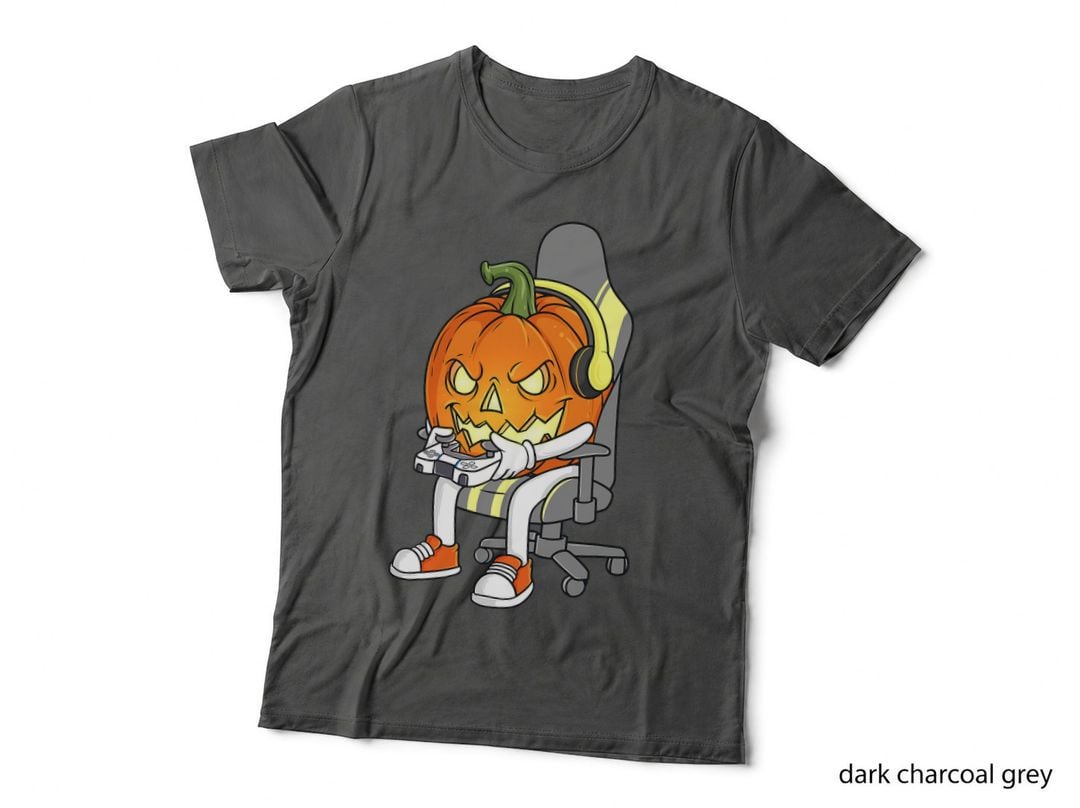 Gamer Halloween Jackolantern Scary Gaming Boys Kids Teen T-Shirt