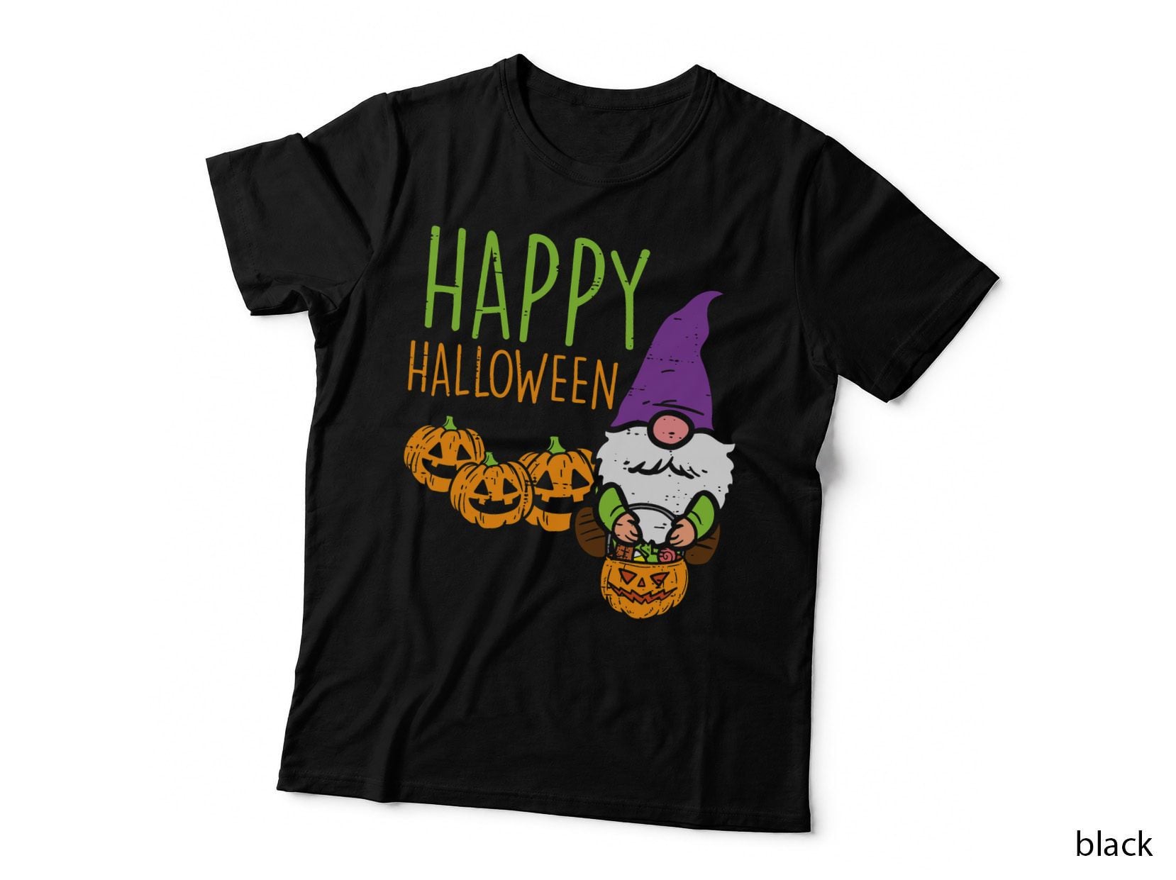 Gnome Pumpkin Happy Halloween Costume Garden Men Women Kids T-Shirt