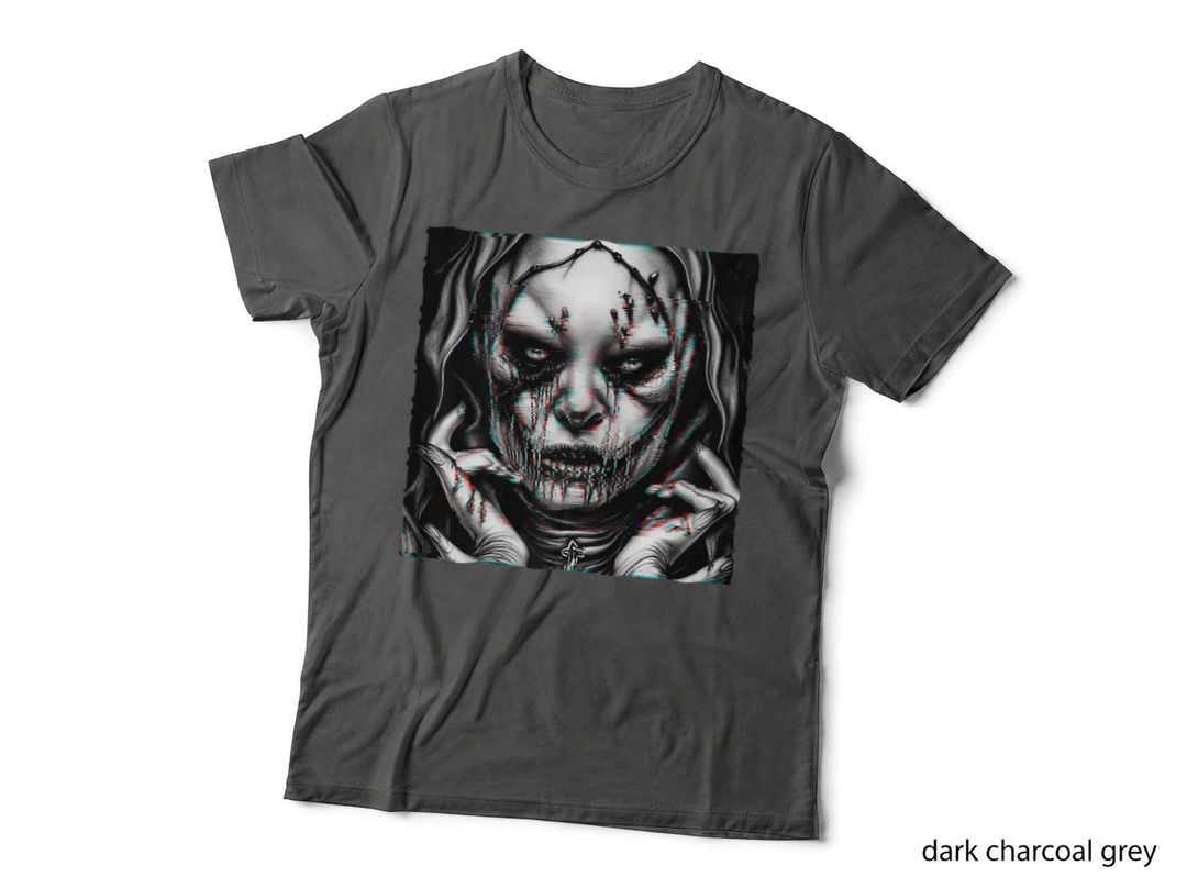 Goth Aesthetic Grunge Occult Emo Satanic Creepy Nun T-Shirt, Horror Tee