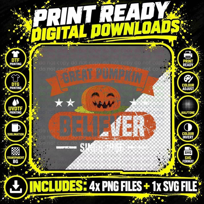 Great Pumpkin Believer 1966 Haddonfield Illinois Png SVG Digital Bundle