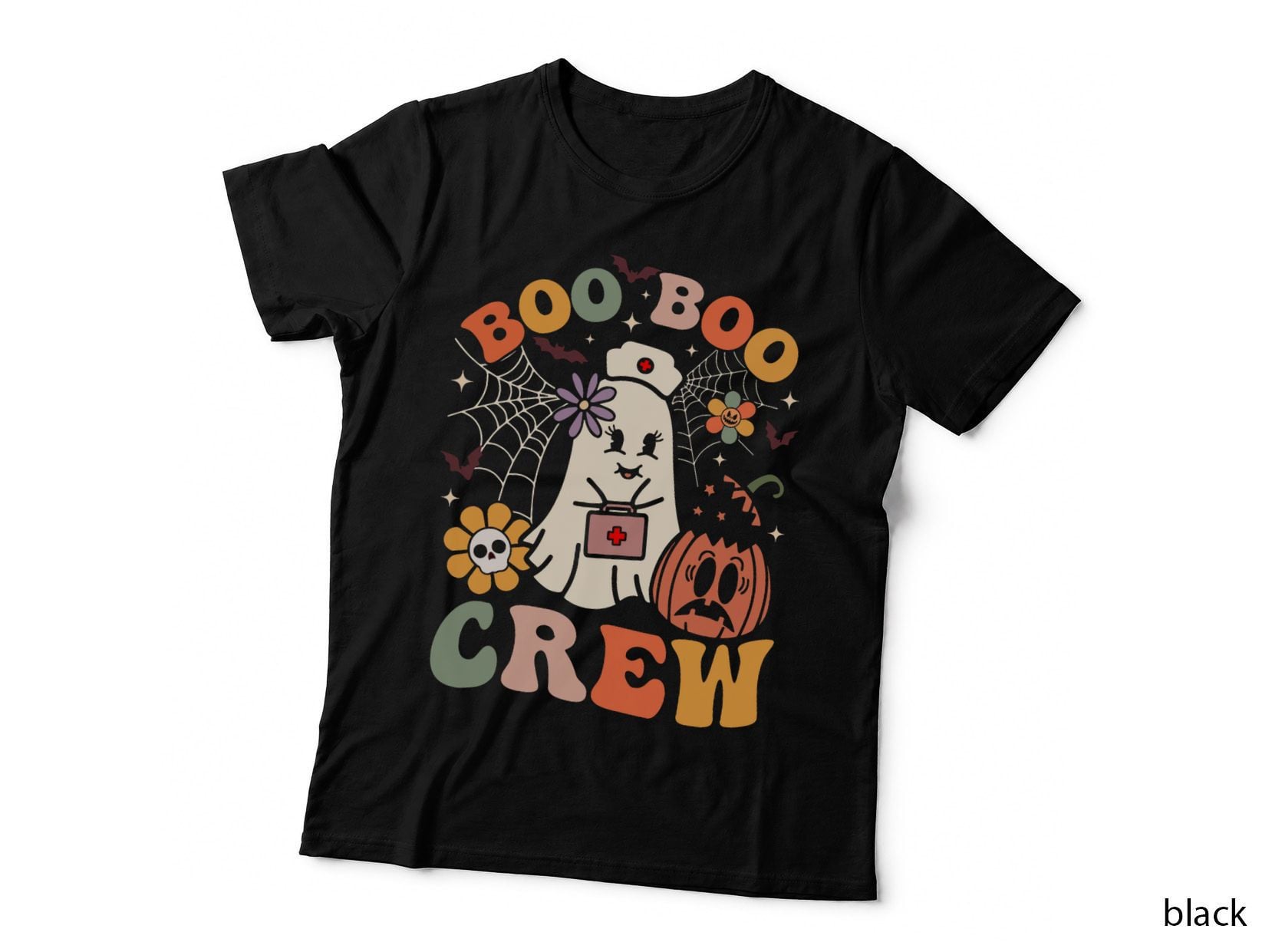 Groovy Boo Boo Crew Nurse Funny Ghost Women Halloween Nurse T-Shirt