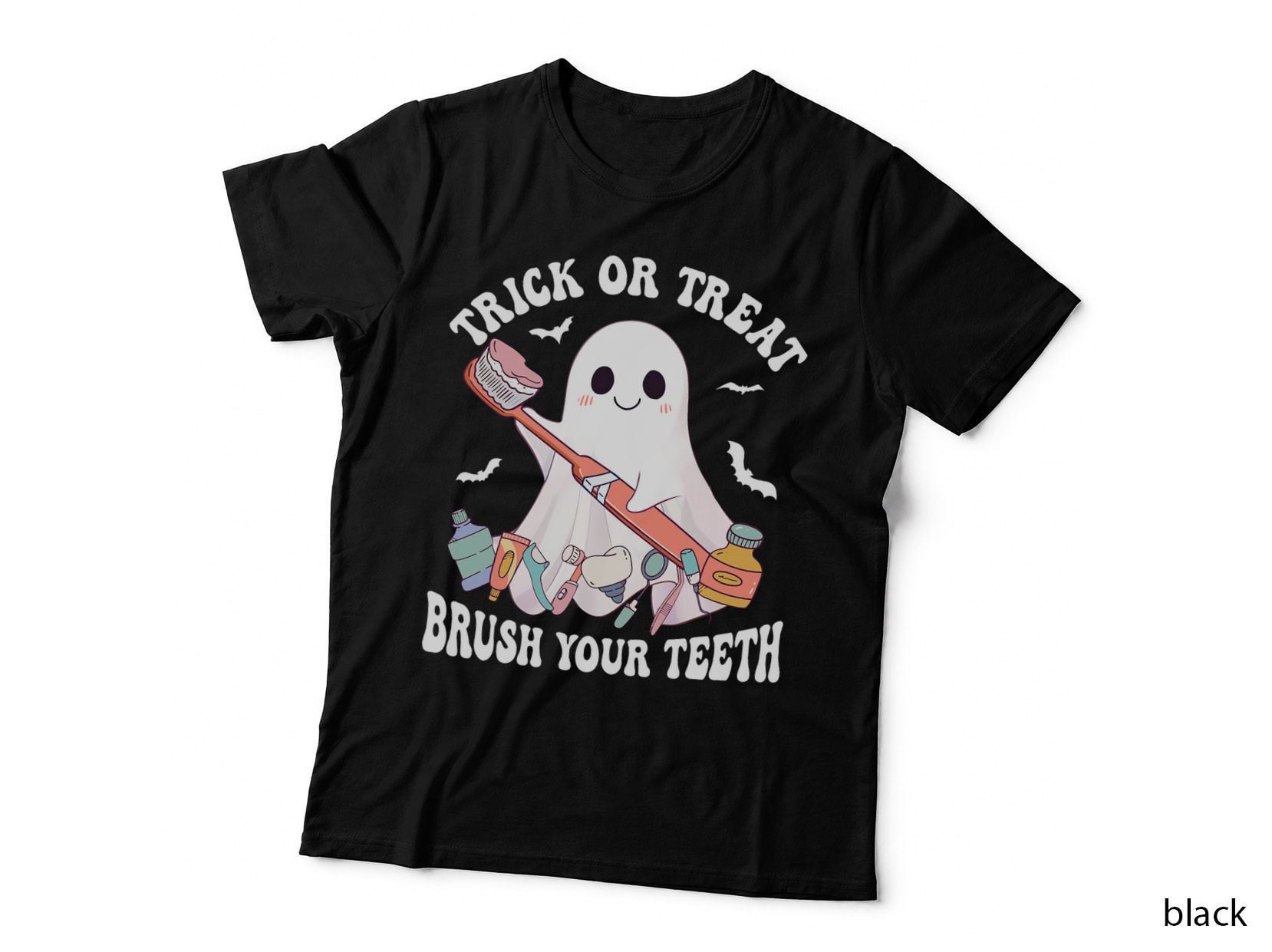 Groovy Halloween Trick or Treat Brush Yourth Dentist T-Shirt
