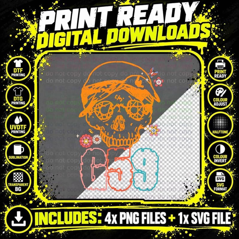 Groovy Retro Halloween G59 for Men and Women Png SVG Digital Bundle