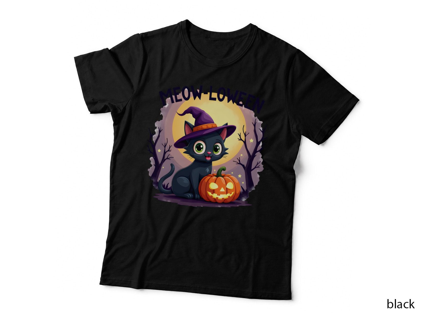 Halloween Black Cat Shirt, Spooky Witchy Pet Lover Gift T-Shirt