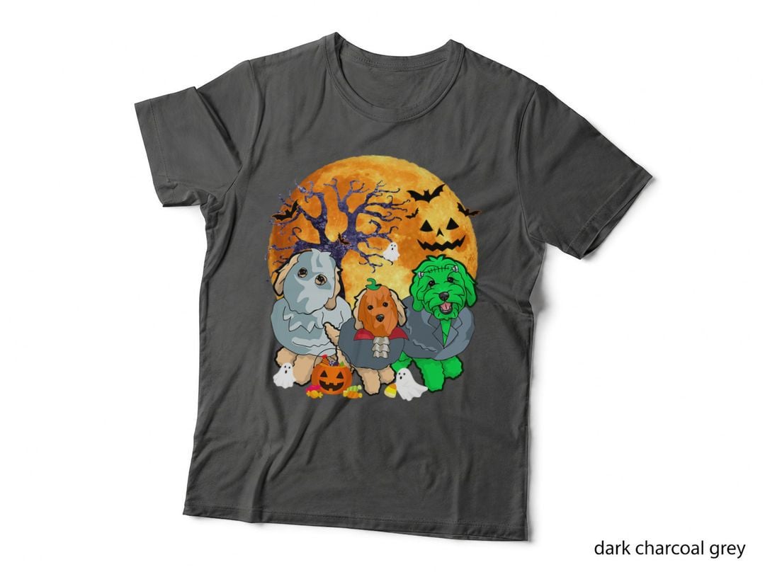 Halloween Goldendoodle Dog Zombie Jack O Lantern Pumpkin T-Shirt