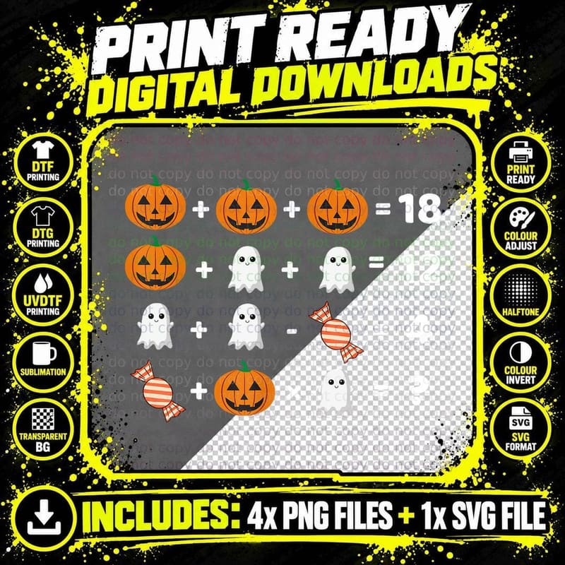 Halloween Order of Operations Math Halloween Teacher Png SVG Digital Bundle