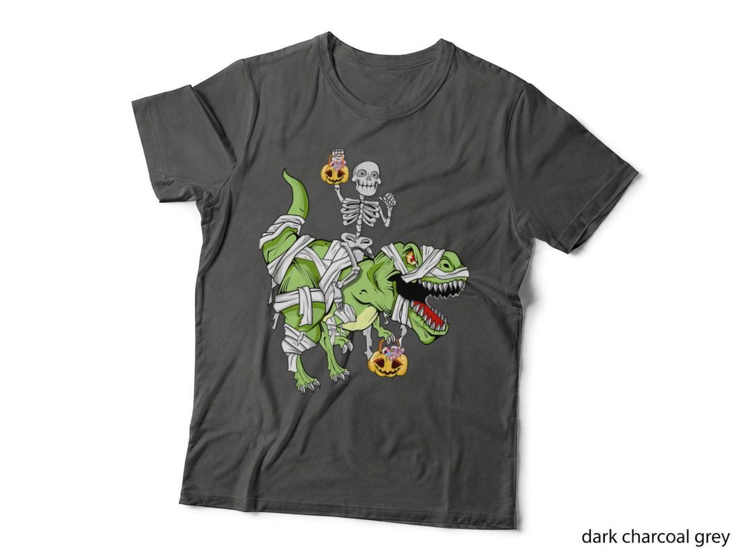 Halloween Skeleton Mummy Dinosaur T Rex Funny Hallowen Boys T-Shirt