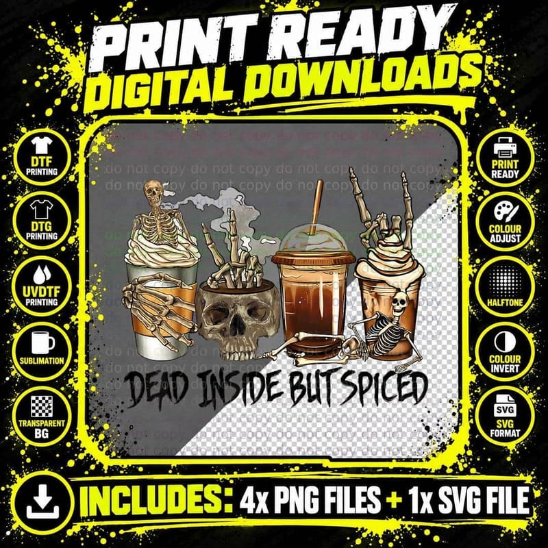 Halloween Spooky Pumpkin Latte Spice Png SVG Digital Bundle
