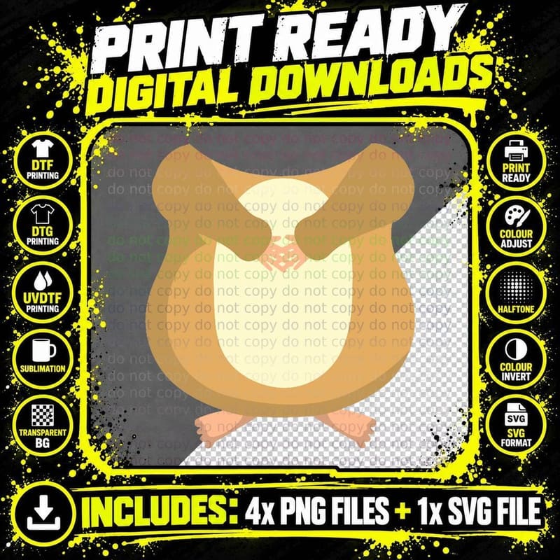 Hamster Costume for Halloween Animal Body Cosplay T-Shirt Png SVG Digital Bundle